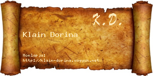 Klain Dorina névjegykártya